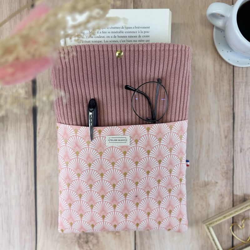 Pochette à livre – Velours côtelé & coton imprimé