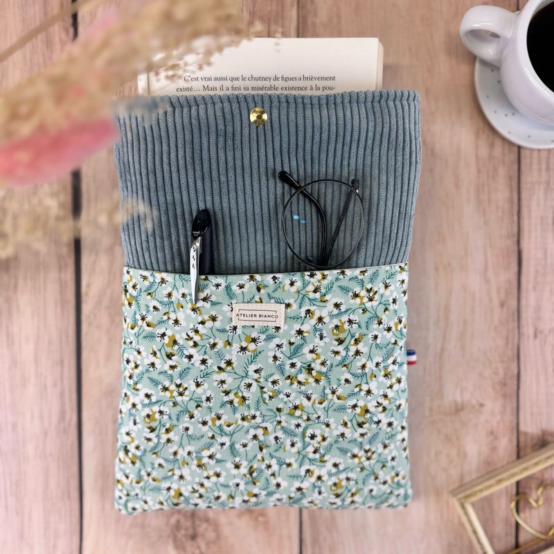Pochette à livre – Velours côtelé & coton imprimé