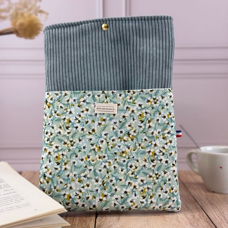 Pochette à livre – Velours côtelé & coton imprimé