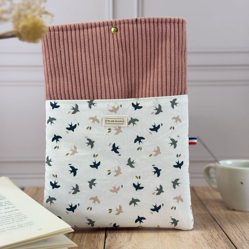 Pochette à livre – Velours côtelé & coton imprimé