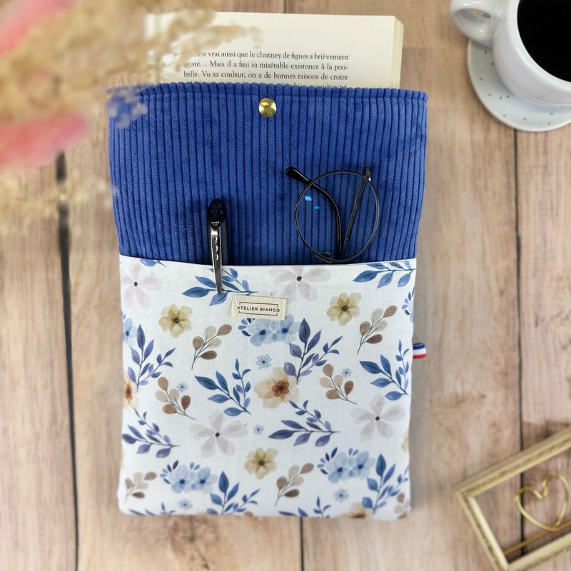 Pochette à livre – Velours côtelé & coton imprimé