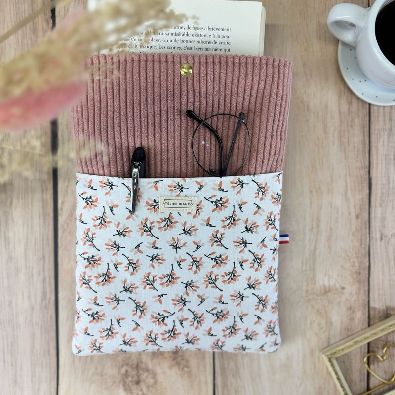 Pochette à livre – Velours côtelé & coton imprimé
