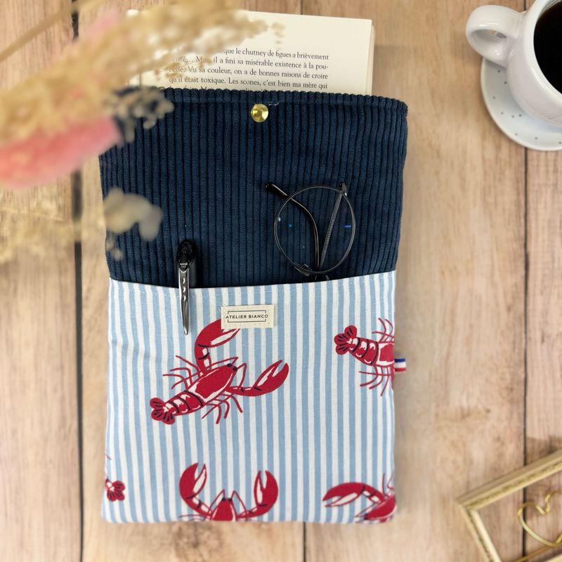 Pochette à livre – Velours côtelé & coton imprimé