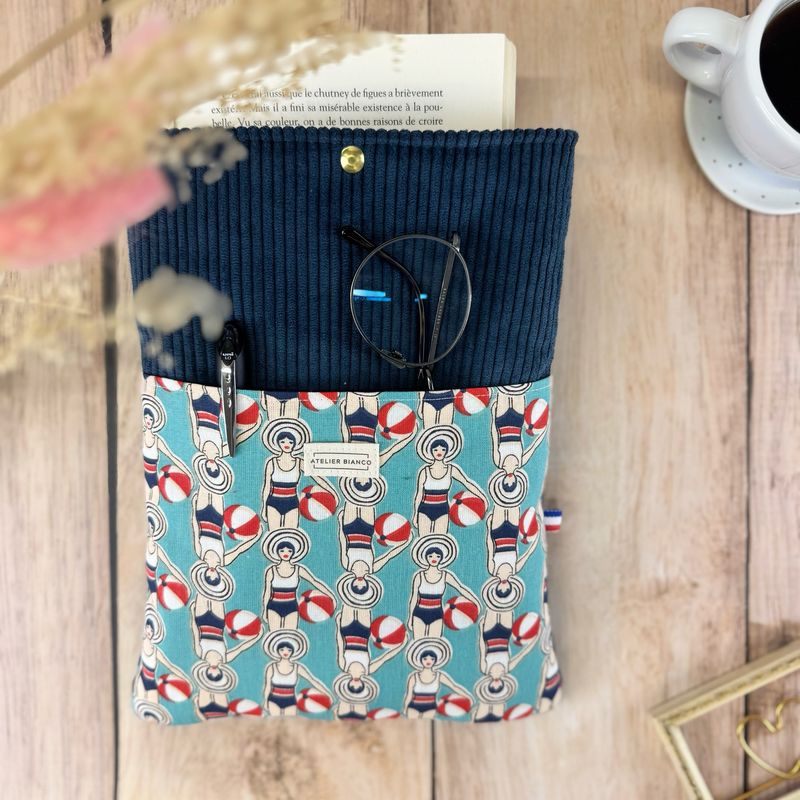 Pochette à livre – Velours côtelé & coton imprimé