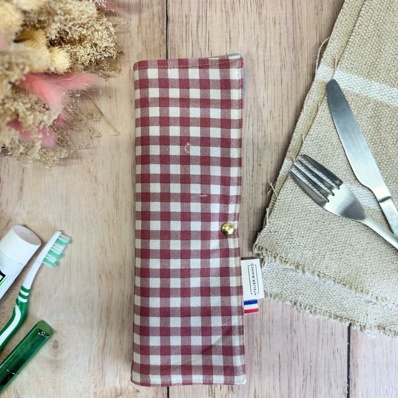 Pochette Multi-Usages – Couverts, Brosse à dents & Dentifrice