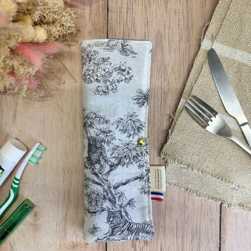 Pochette Multi-Usages – Couverts, Brosse à dents & Dentifrice