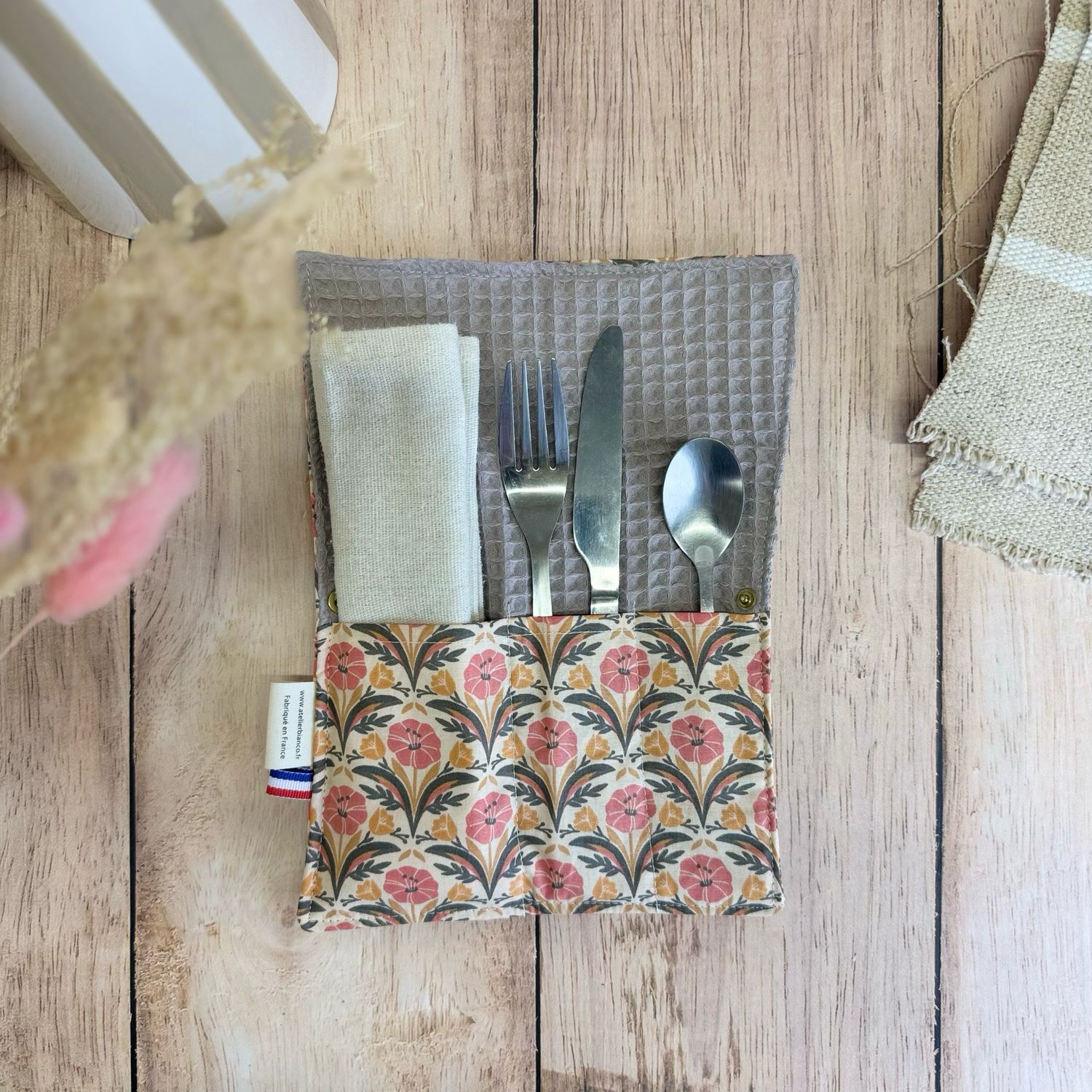 Pochette Multi-Usages – Couverts, Brosse à dents & Dentifrice