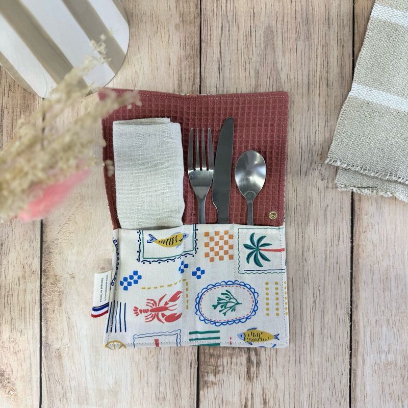 Pochette Multi-Usages – Couverts, Brosse à dents & Dentifrice