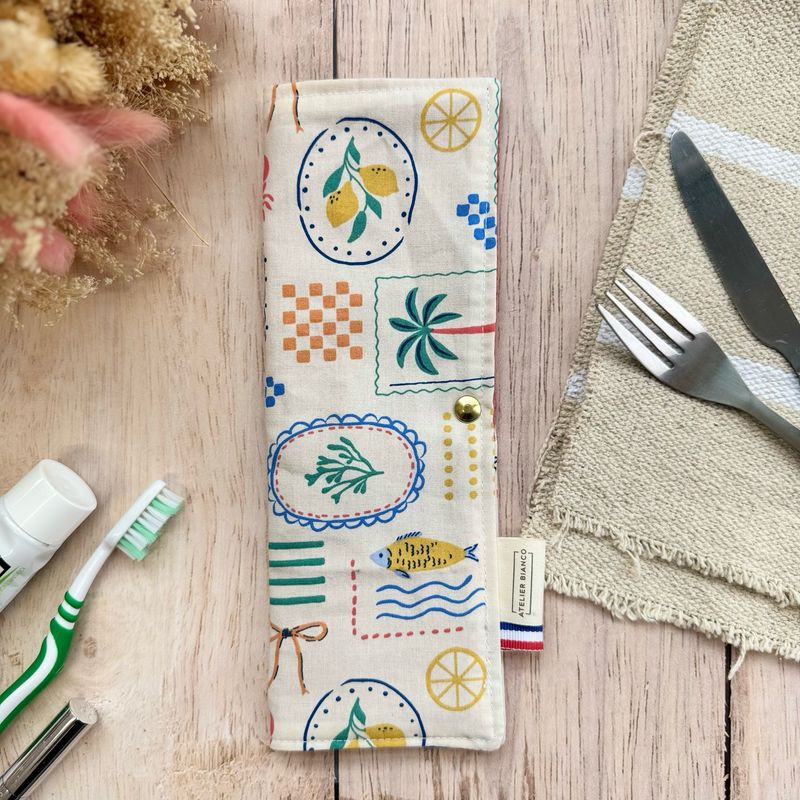 Pochette Multi-Usages – Couverts, Brosse à dents & Dentifrice