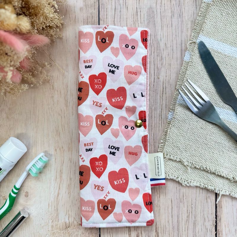 Pochette Multi-Usages – Couverts, Brosse à dents & Dentifrice