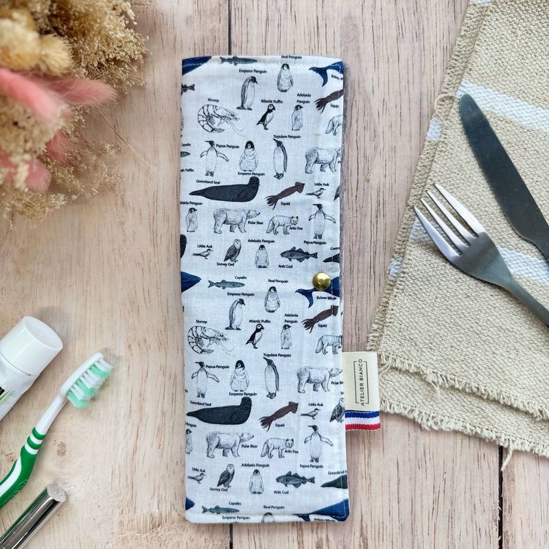 Pochette Multi-Usages – Couverts, Brosse à dents & Dentifrice