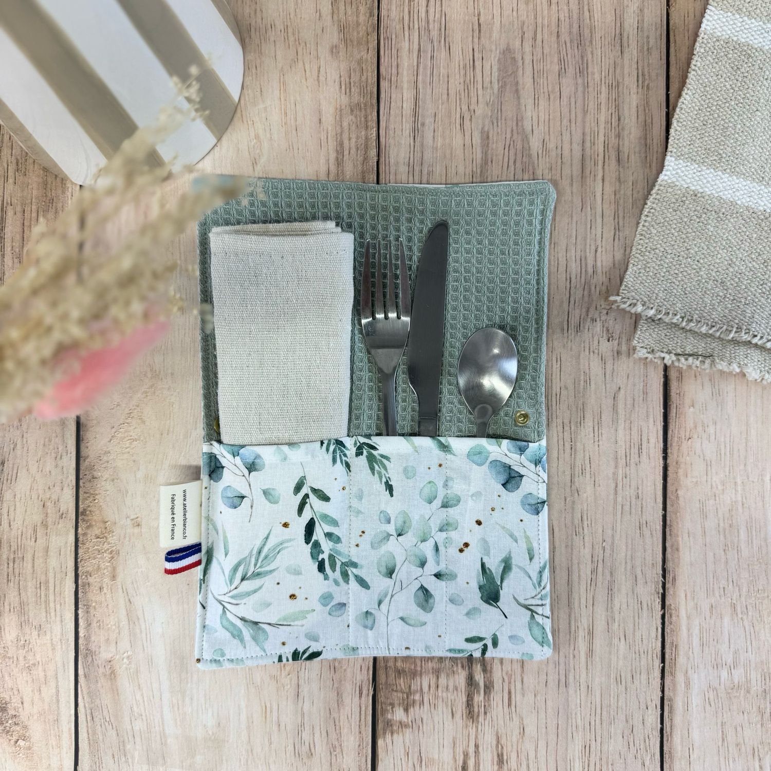 Pochette Multi-Usages – Couverts, Brosse à dents & Dentifrice
