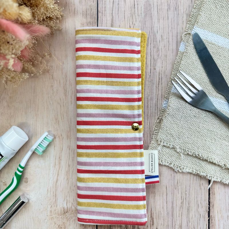 Pochette Multi-Usages – Couverts, Brosse à dents & Dentifrice