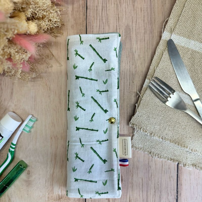 Pochette Multi-Usages – Couverts, Brosse à dents & Dentifrice