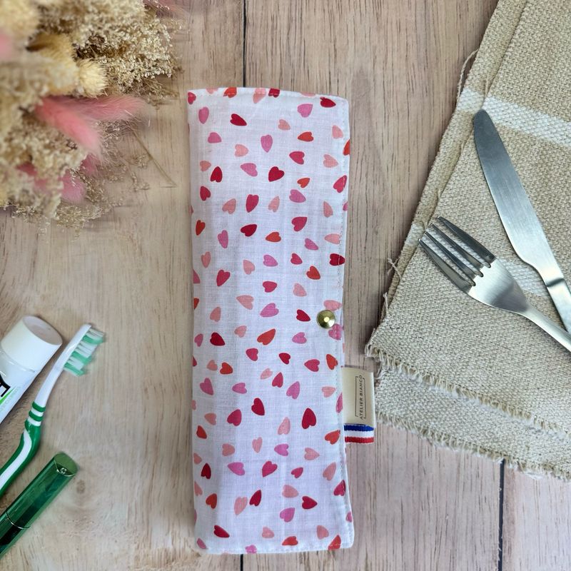 Pochette Multi-Usages – Couverts, Brosse à dents & Dentifrice