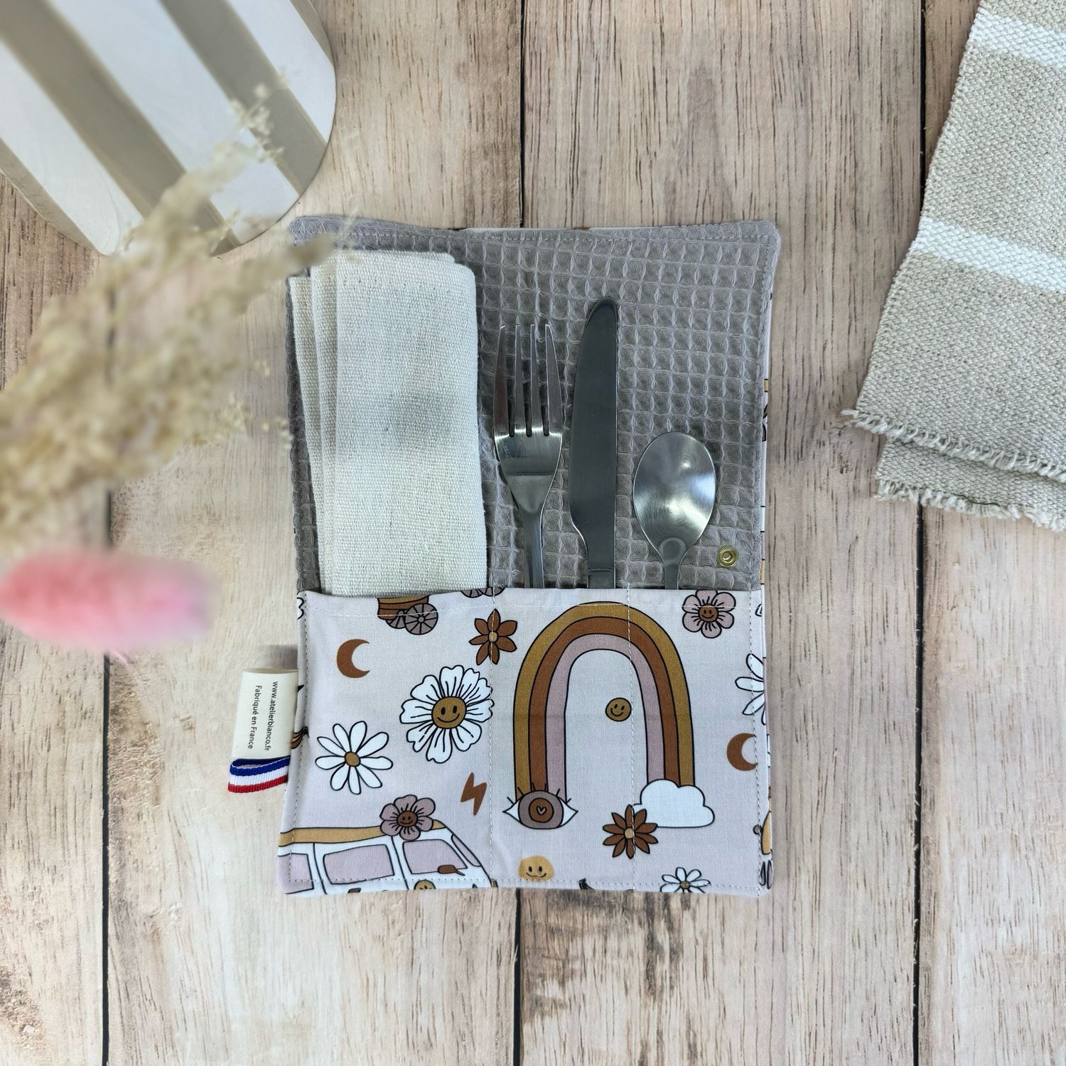 Pochette Multi-Usages – Couverts, Brosse à dents & Dentifrice