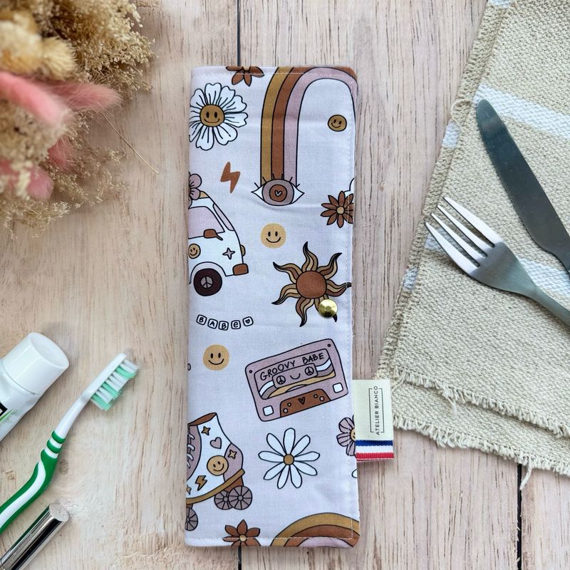 Pochette Multi-Usages – Couverts, Brosse à dents & Dentifrice