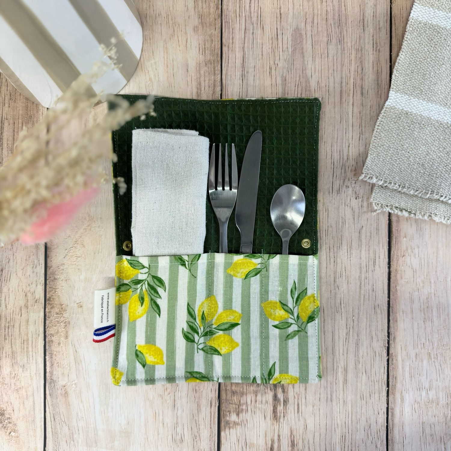 Pochette Multi-Usages – Couverts, Brosse à dents & Dentifrice