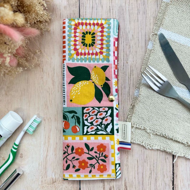 Pochette Multi-Usages – Couverts, Brosse à dents & Dentifrice
