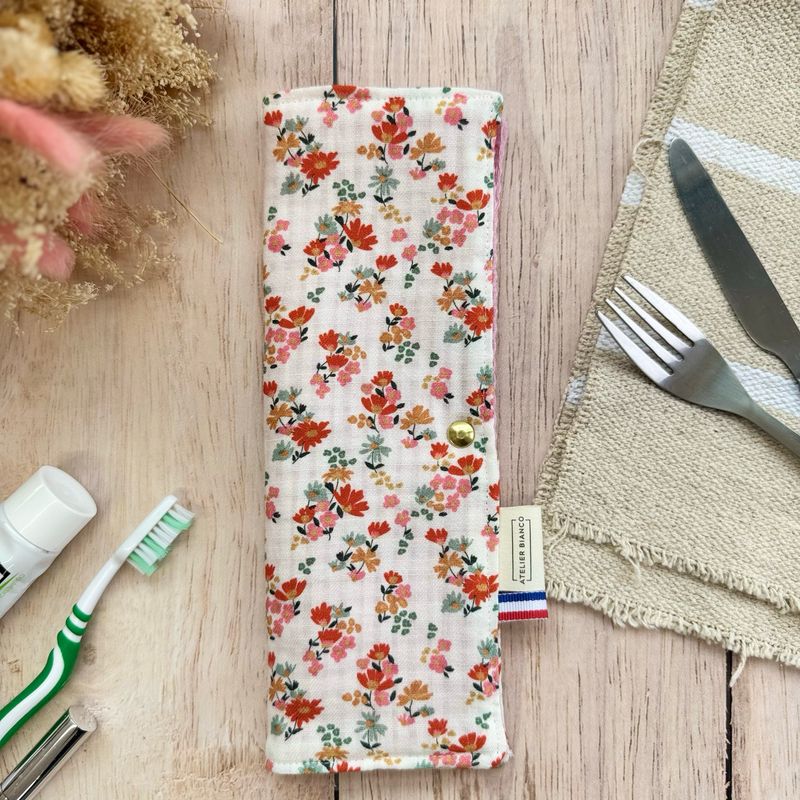 Pochette Multi-Usages – Couverts, Brosse à dents & Dentifrice