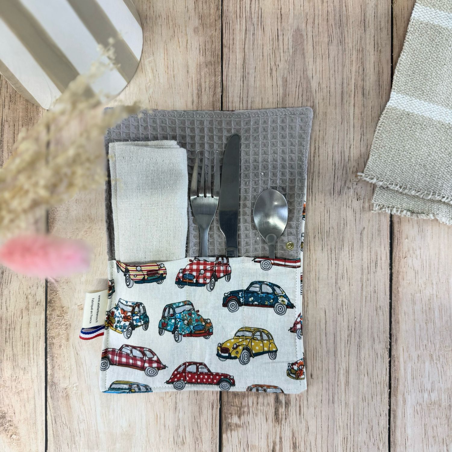 Pochette Multi-Usages – Couverts, Brosse à dents & Dentifrice