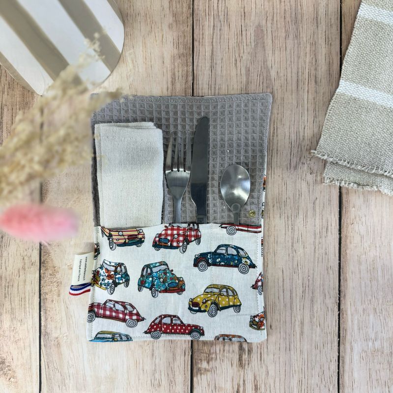 Pochette Multi-Usages – Couverts, Brosse à dents & Dentifrice