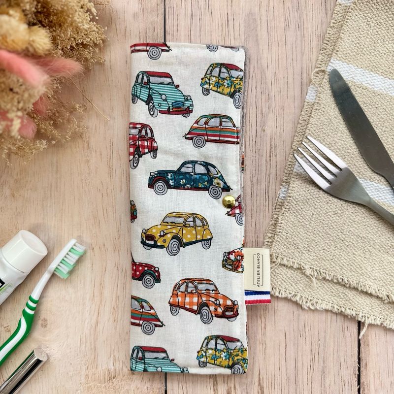 Pochette Multi-Usages – Couverts, Brosse à dents & Dentifrice