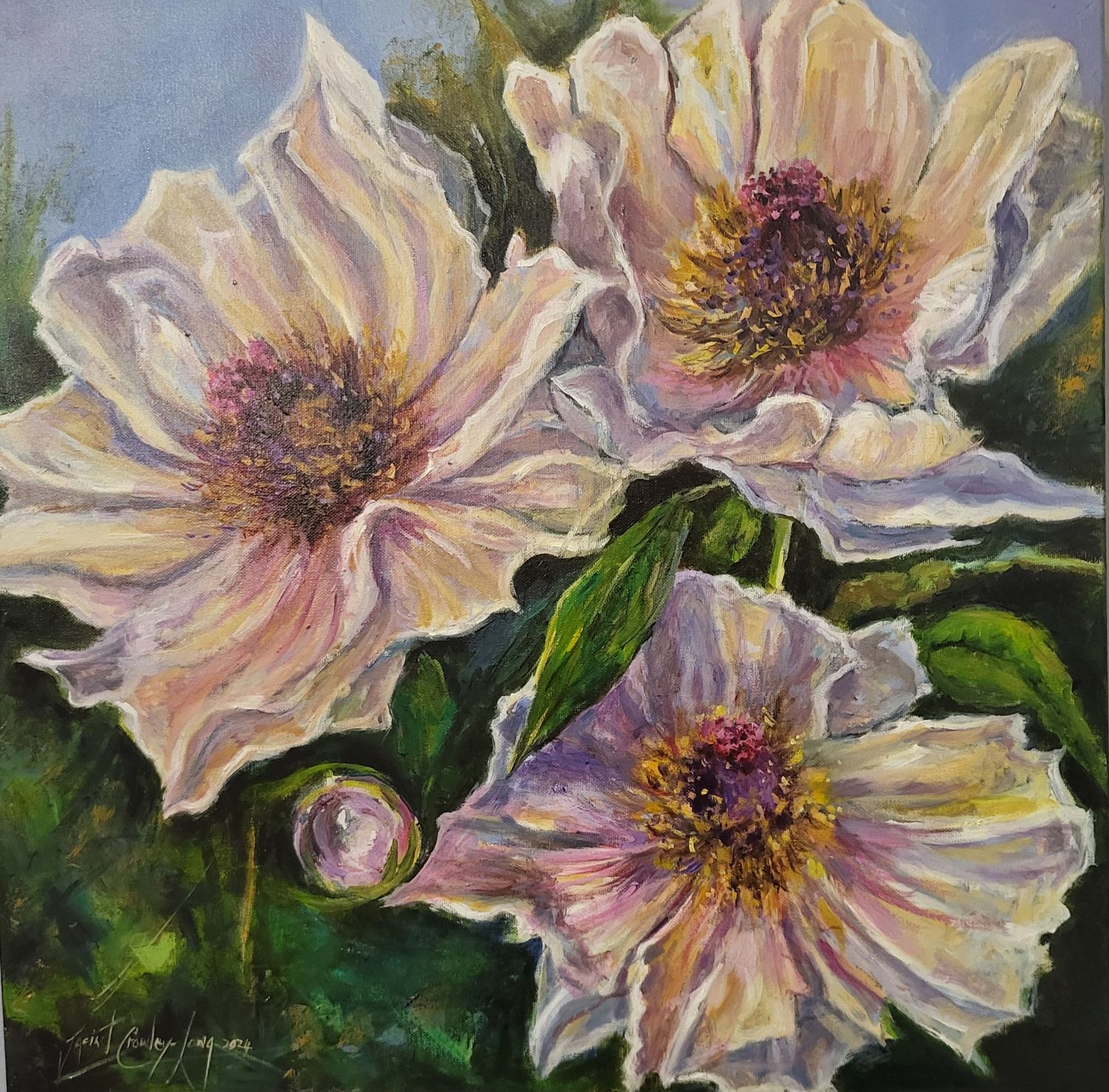 The Three Miss Paeonias (24 x 24 inches)