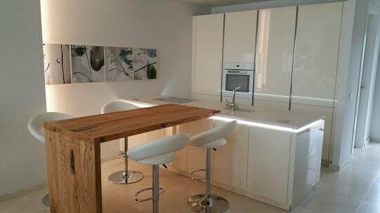 Plan travail bois massif en olivier - L 120 Ep 3