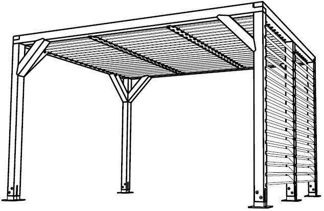 Pergola bois exotique sur mesure