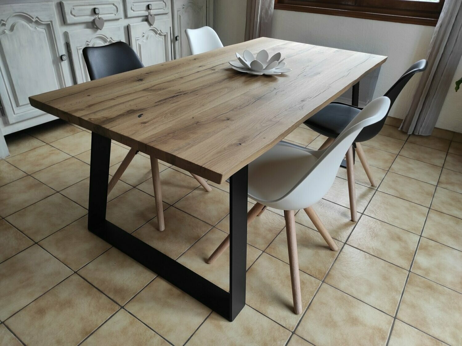 Plateau de table en chêne vintage 60x60cm Ep 40mm