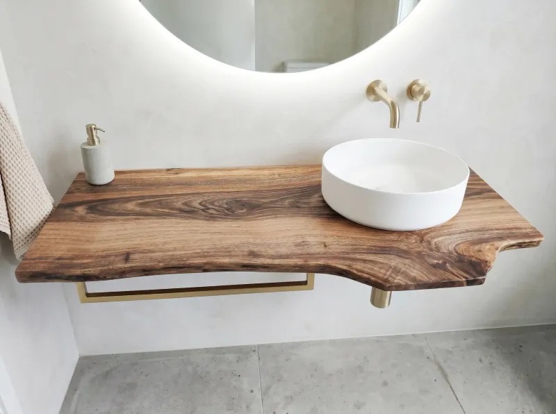 Plan sous vasque bois suspendu 100 x 50 cm