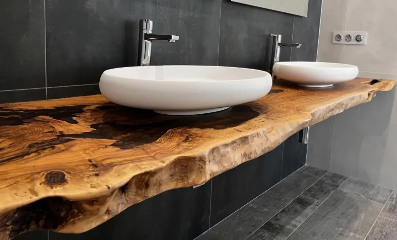 Plan vasque bois naturel Plan vasque bois naturel