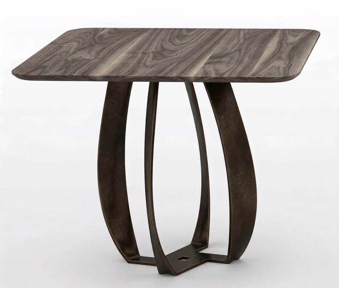 Pied Central en Fer Courbé pour Table Carrée – Modèle ANFORA Pied central en métal pour table carrée, modèle sur mesure ANFORA. Fer courbé.