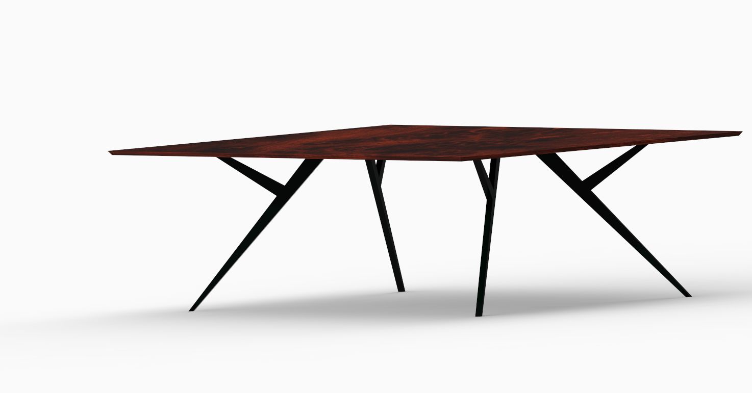 Pieds de Table Rectangulaire Vintage Métal – Modèle ERES Pied de table pour plateau bois rectangulaire, modèle sur mesure original ERES. Finesse des pieds façon années seventies.