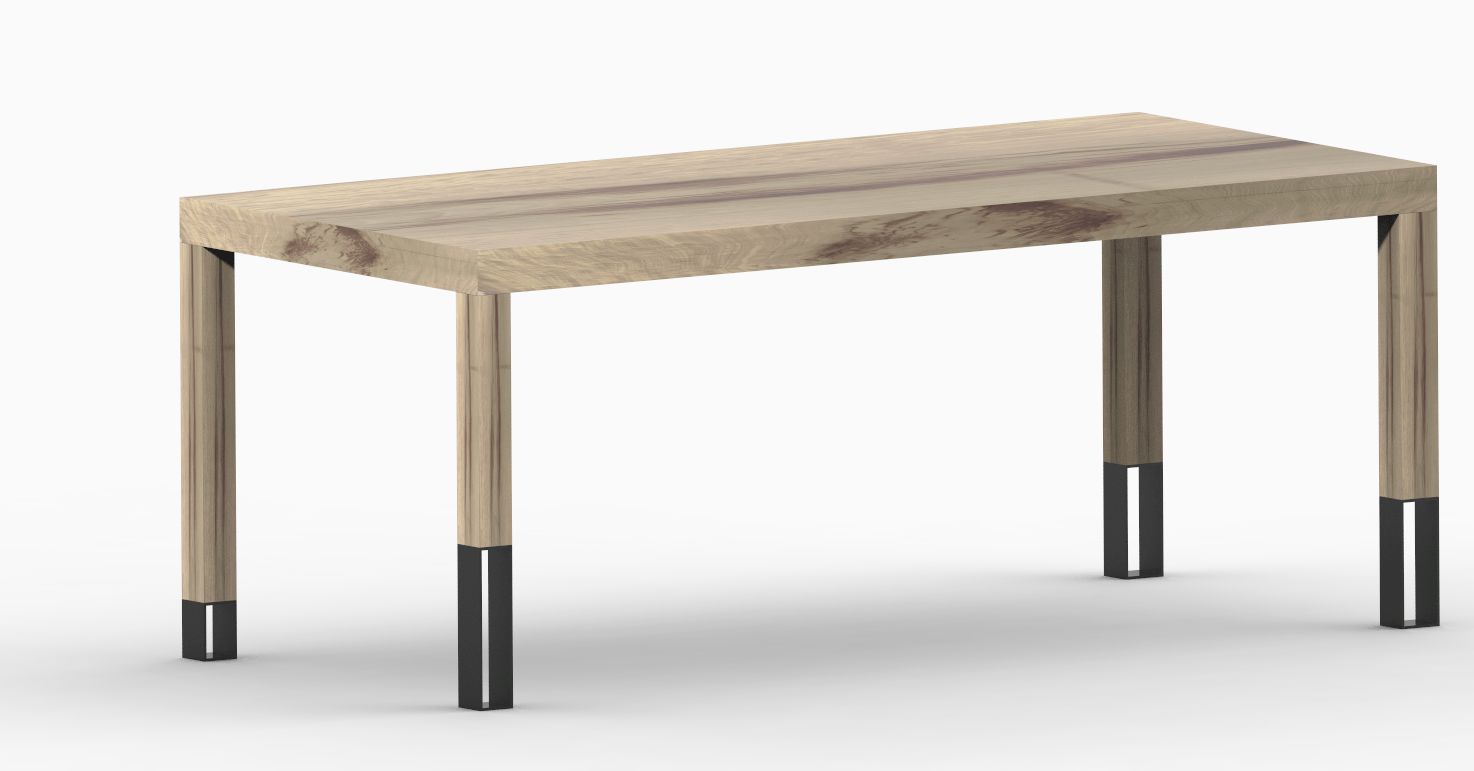 Pieds de table en bois et métal évidé – modèle NIVEL Bases de pieds de table en métal évidé pour plus de légèreté visuelle – Pour table hybride bois et métal.