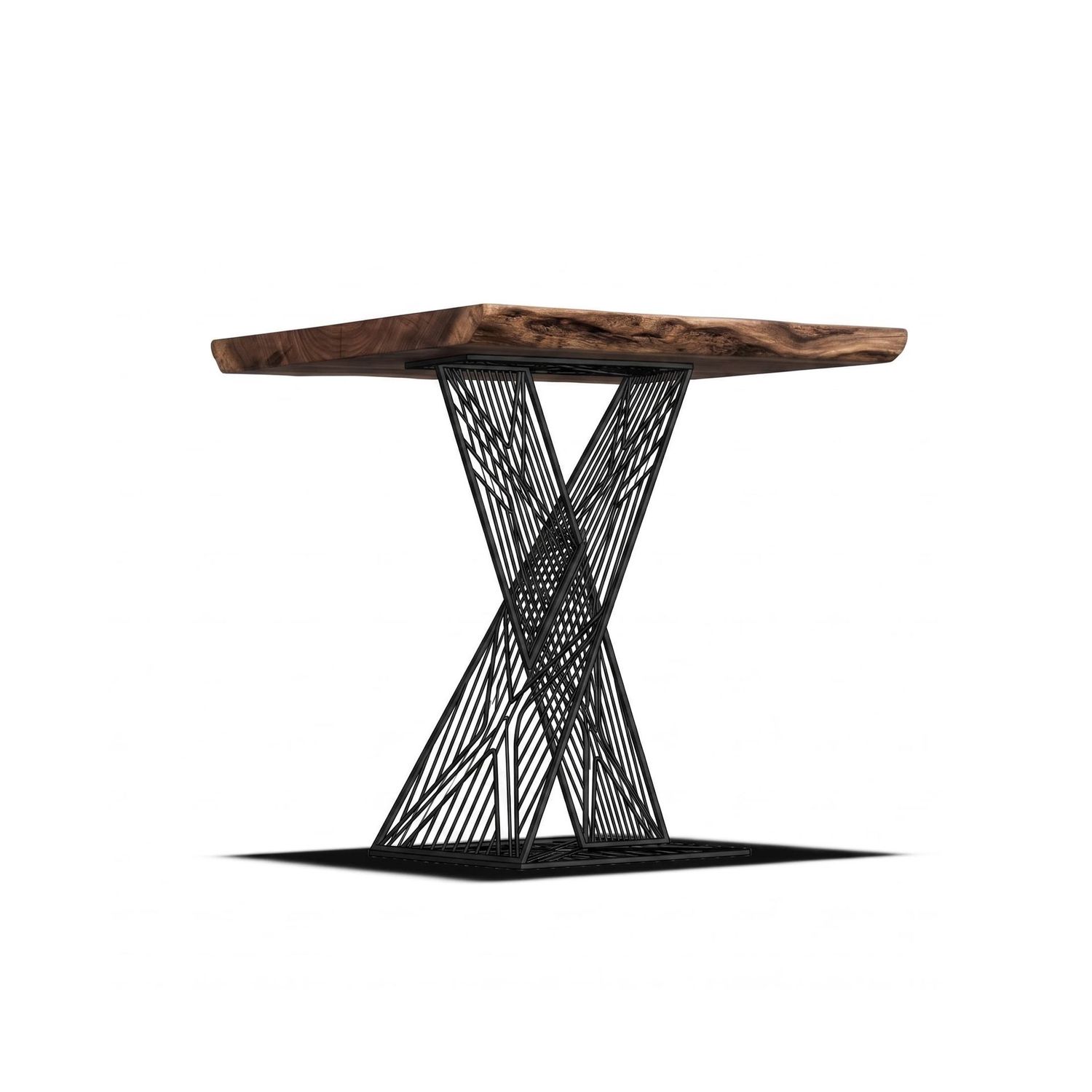 Pied de Table Carrée en Métal Noir sur Mesure – Modèle GUIPURE Pied pour table carrée en métal noir, modèle sur mesure GUIPURE façon dentelles