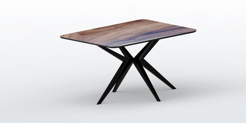 Pied de table araignée en métal design – modèle GATO Pied de table central GATO sur mesure en métal noir, design araignée 8 branches effilées pour plateau carré.