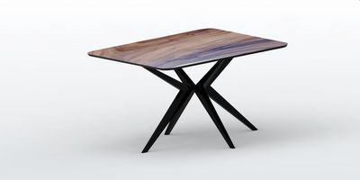 Pied de table araignée en métal design – modèle GATO Pied de table central GATO sur mesure en métal noir, design araignée 8 branches effilées pour plateau carré.