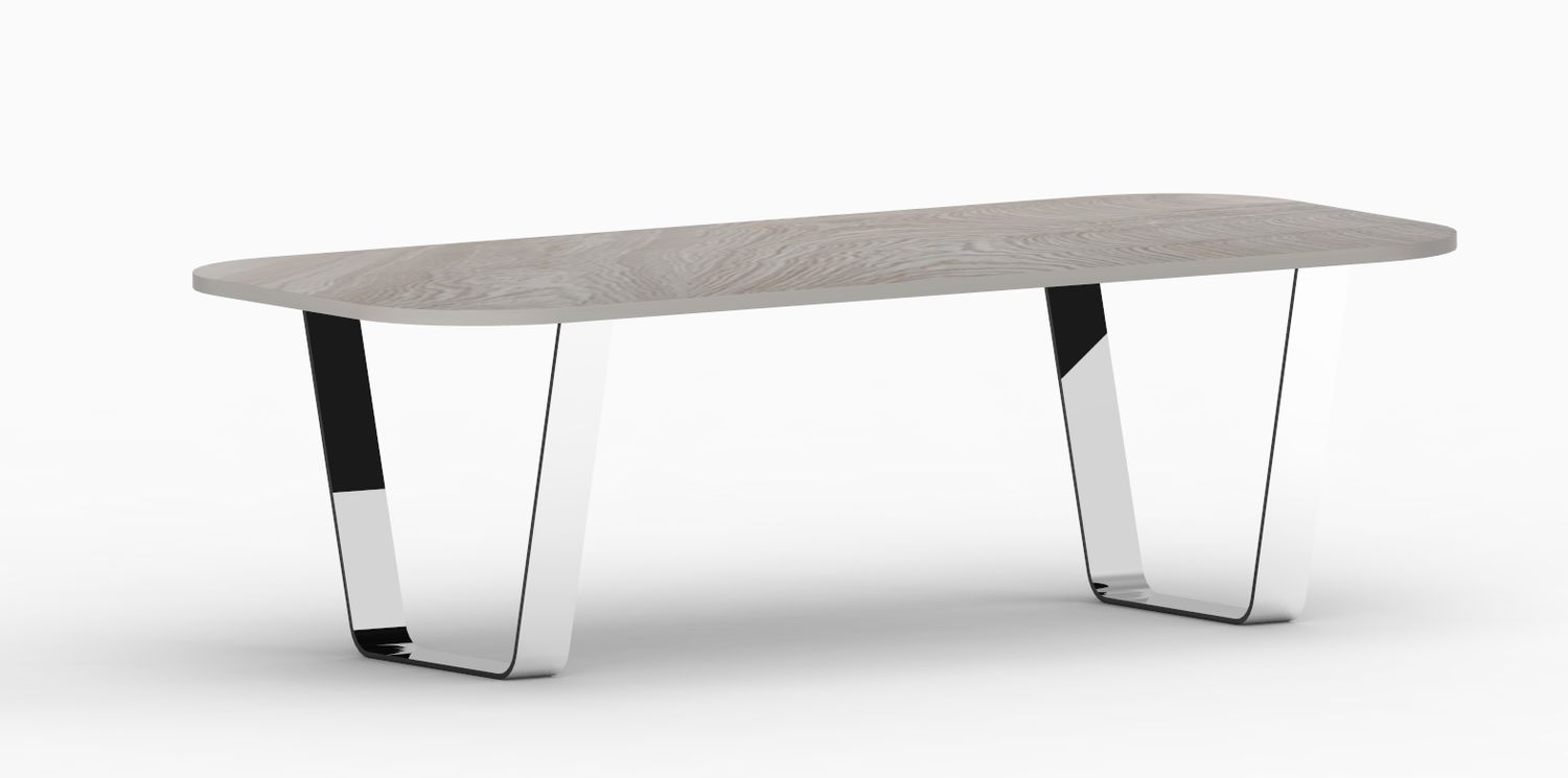 Pieds de Table Rectangulaire en Inox Trapèze – Modèle FENDER Pieds en métal pour table de repas rectangulaire, forme trapèze inox, modèle sur mesure FENDER