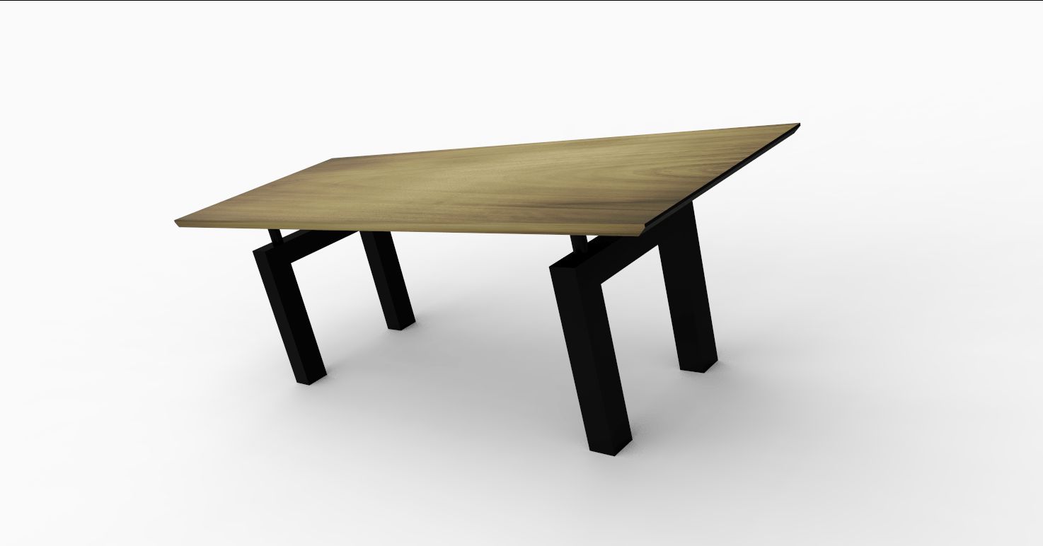 Pieds de Table Rectangulaire Massifs en Métal – Modèle BEEFY Pieds de table BEEFY sur mesure en métal noir, piètement double pont robuste pour grand plateau rectangulaire.