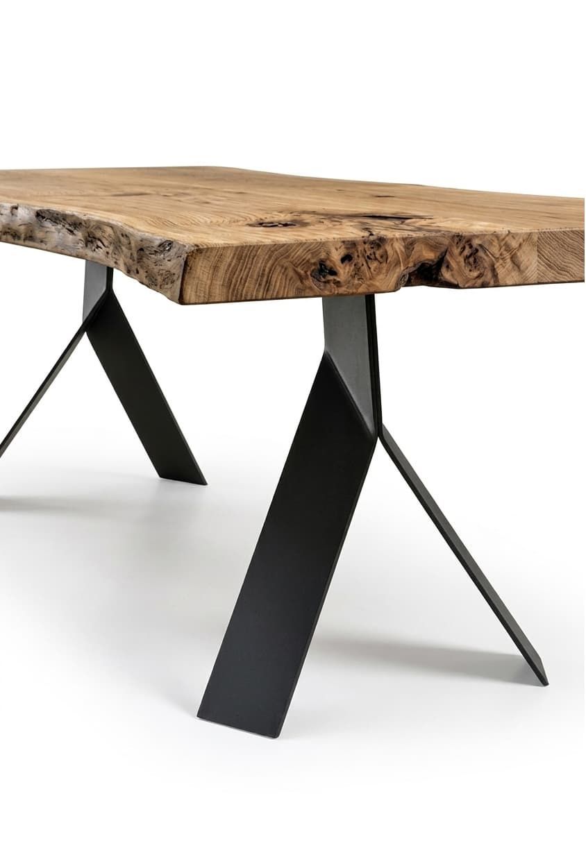 Pieds de Table en Métal Ypsilon – Modèle Sur Mesure Pieds de table en métal design sur mesure YPSILON, deux Y renversés pour plateau de table rectangulaire.