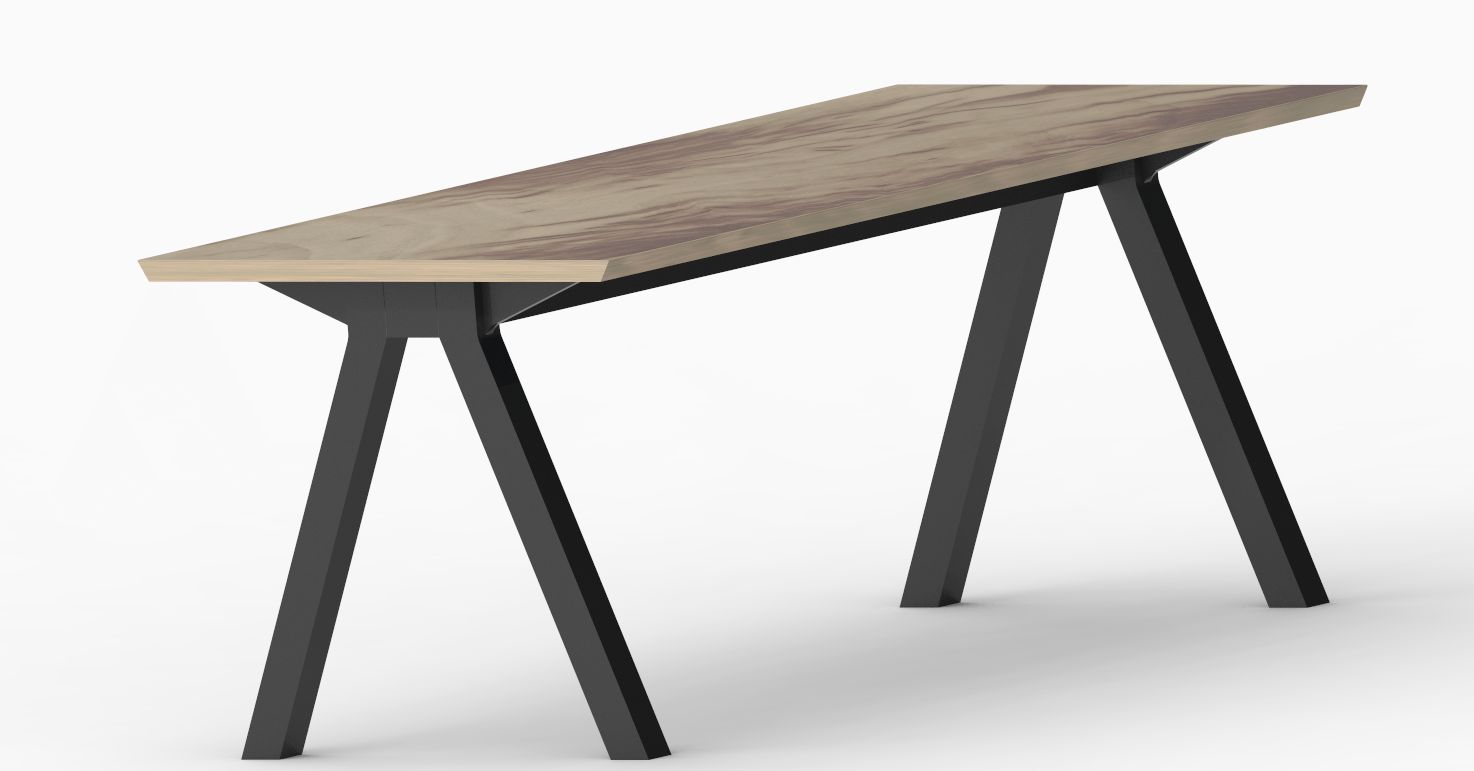 Pieds de Table Rectangulaire en V Inversé Métal – Modèle WHOP Pied en métal ultra design pour table rectangulaire, modèle sur mesure WHOP. Deux V inversés. Idéal sur sols irréguliers