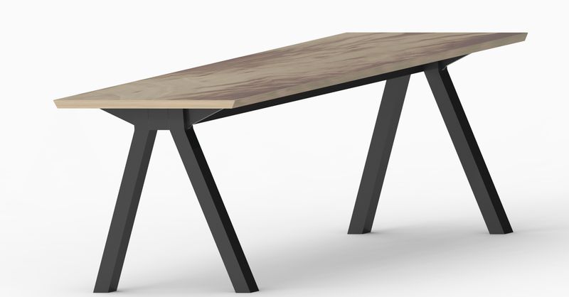 Pieds de table rectangulaire en V inversé métal – modèle WHOP Pied en métal ultra design pour table rectangulaire, modèle sur mesure WHOP. Deux V inversés. Idéal sur sols irréguliers.
