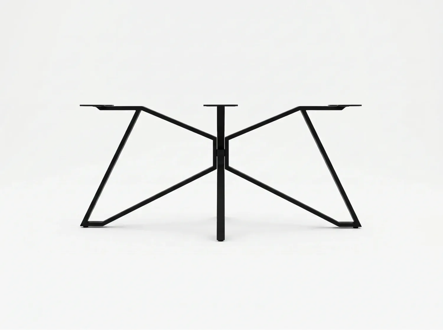Pied de table central papillon en acier noir mat BUTTERFLY Pied de table central papillon double M en acier noir mat, style industriel pour table à manger.