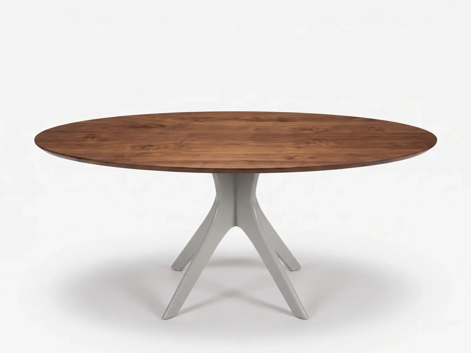 Pied de Table Central Ovale Gris Clair – Modèle ORION Pied de table central en métal gris clair mat avec quatre branches fuselées. Idéal pour table ovale, moderne et minimaliste.
