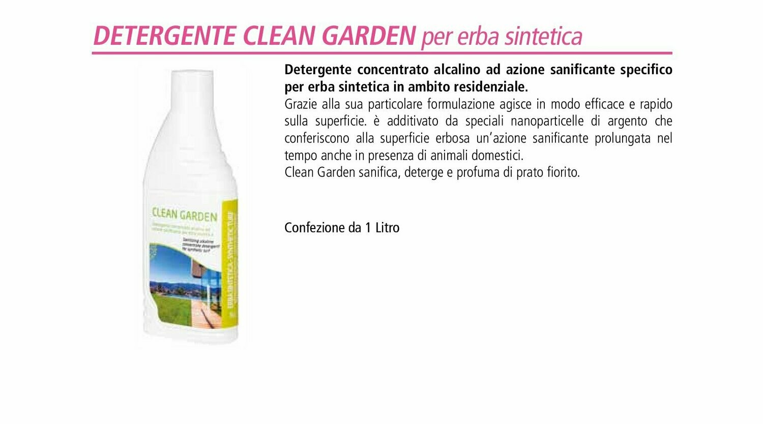 Clean Garden detergente sanificante confezione da LT 1