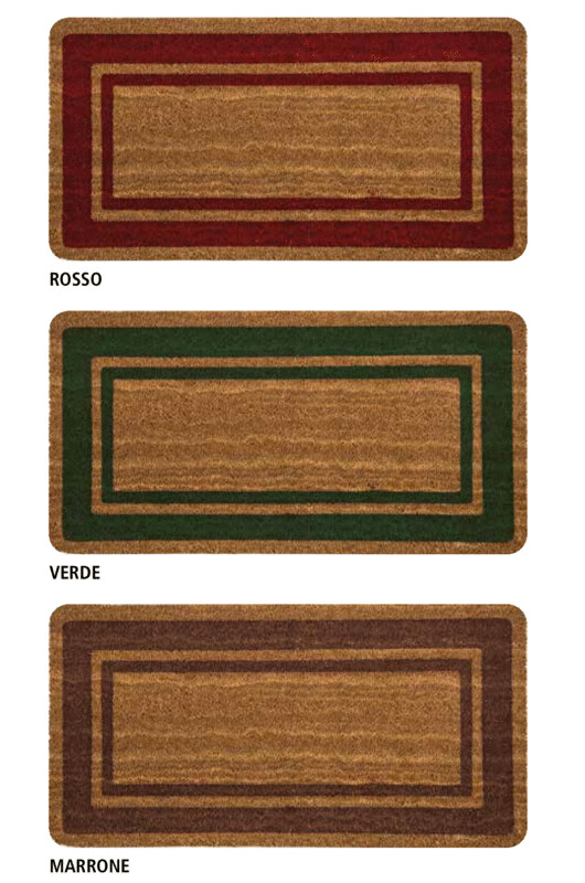 Zerbino in cocco 100% fibra naturale con  bordo, varie misure e colori, spessore mm. 14