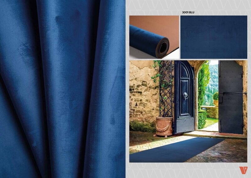 Tappeto passatoia  "VELVY"  colore BLU H CM 55 - Prezzo al ml. € 10,00 IVA compresa