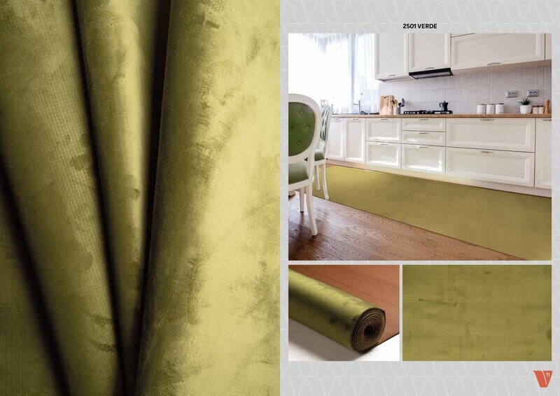 Tappeto passatoia  "VELVY"  colore VERDE H CM 55 - Prezzo al ml. € 10,00 IVA compresa